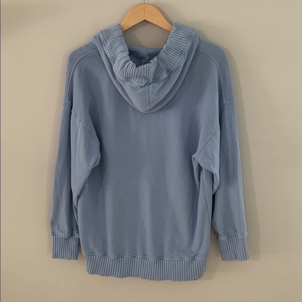 Aerie Down To Earth Henley Hoodie Light Blue Size Small Oversized Cozy Lounge - Picture 6 of 9